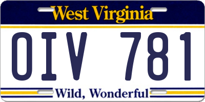 WV license plate OIV781