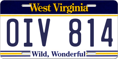 WV license plate OIV814