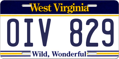 WV license plate OIV829