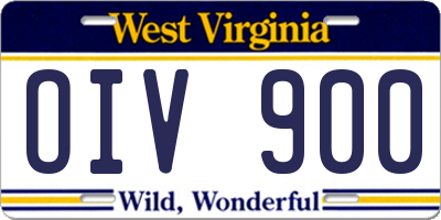 WV license plate OIV900