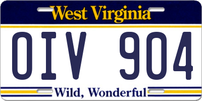WV license plate OIV904