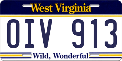 WV license plate OIV913