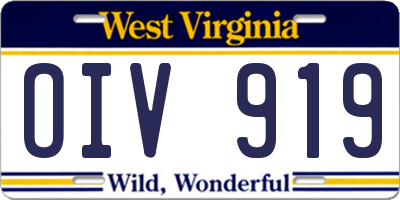 WV license plate OIV919