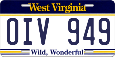 WV license plate OIV949