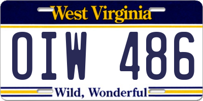WV license plate OIW486