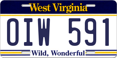 WV license plate OIW591