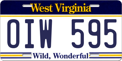 WV license plate OIW595