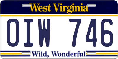 WV license plate OIW746