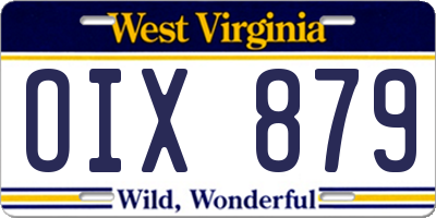 WV license plate OIX879