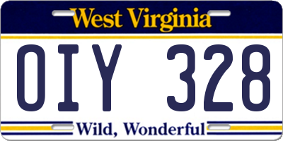 WV license plate OIY328