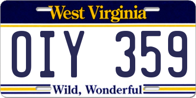 WV license plate OIY359