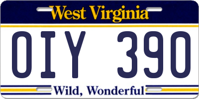 WV license plate OIY390
