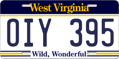 WV license plate OIY395