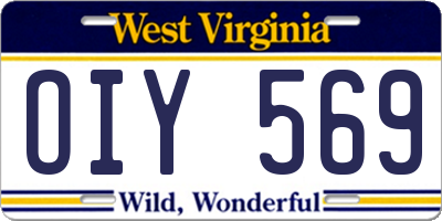 WV license plate OIY569