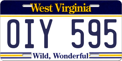 WV license plate OIY595