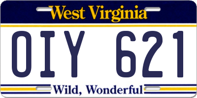 WV license plate OIY621