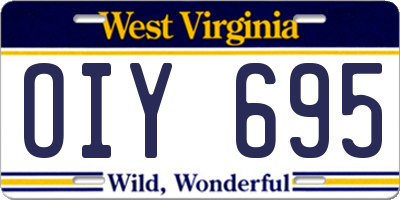WV license plate OIY695