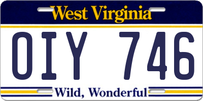 WV license plate OIY746