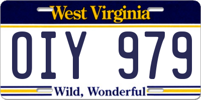 WV license plate OIY979