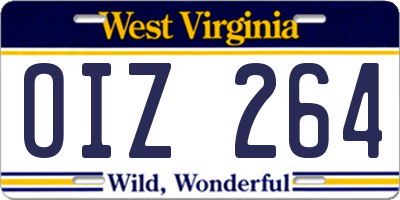 WV license plate OIZ264