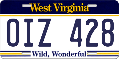 WV license plate OIZ428