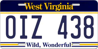 WV license plate OIZ438