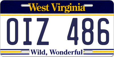 WV license plate OIZ486