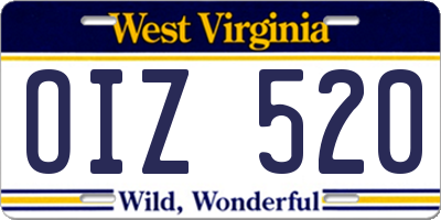 WV license plate OIZ520