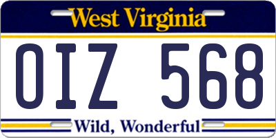 WV license plate OIZ568