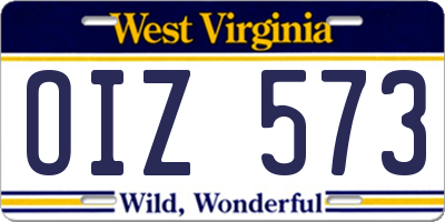 WV license plate OIZ573