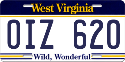 WV license plate OIZ620