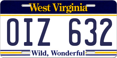 WV license plate OIZ632