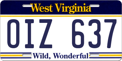 WV license plate OIZ637