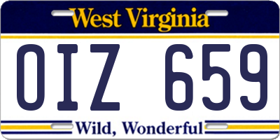 WV license plate OIZ659