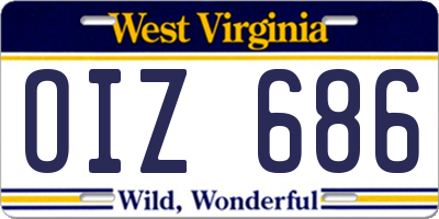 WV license plate OIZ686