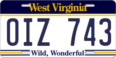 WV license plate OIZ743