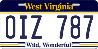 WV license plate OIZ787