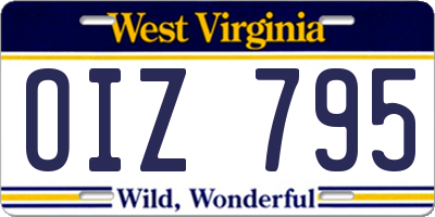 WV license plate OIZ795