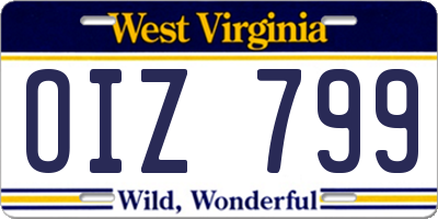 WV license plate OIZ799