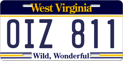WV license plate OIZ811