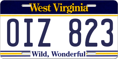 WV license plate OIZ823