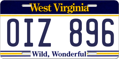 WV license plate OIZ896