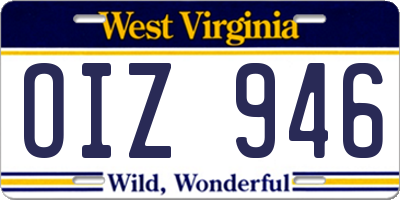 WV license plate OIZ946