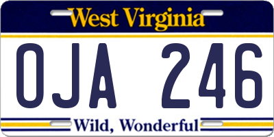 WV license plate OJA246