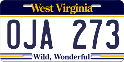 WV license plate OJA273