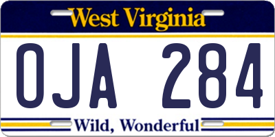 WV license plate OJA284