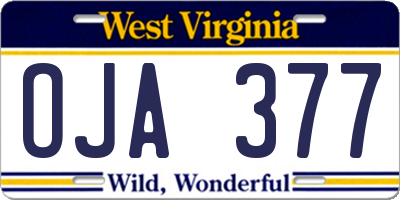 WV license plate OJA377