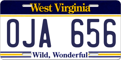 WV license plate OJA656