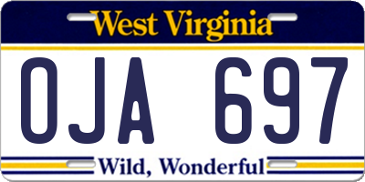 WV license plate OJA697