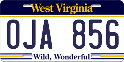 WV license plate OJA856